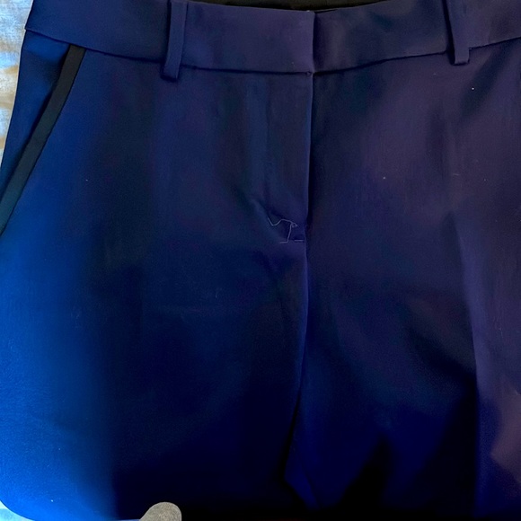 Express Mid Rise Ankle Columnist Pant Navy Blue with Black Pocket Outline - Picture 4 of 4